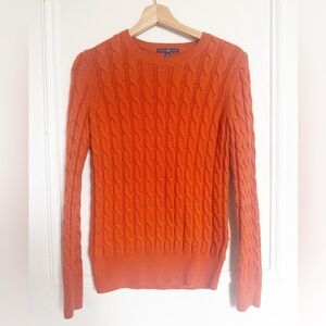 Gap Orange Cable Knit Sweater Angora Rabbitt Hair blend Small